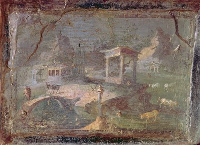 Idyllische Landschaft, aus Herculaneum, 1. Jahrhundert v. Chr. - 79 n. Chr. von Roman