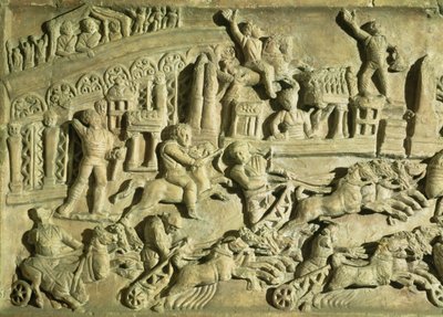 Relief, das Spiele im Circus Maximus darstellt von Roman