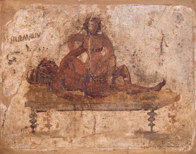 Fresko mit erotischem Motiv, aus Pompeji, Italien von Roman Roman
