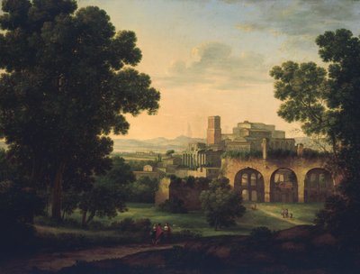 Landschaft mit Ruinen und Wanderern von Rosa Mezzera