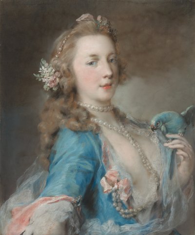 Eine junge Dame mit einem Papagei von Rosalba Carriera