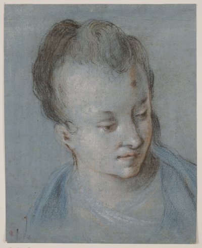 Frauenkopf nach rechts gedreht von Rosalba Carriera