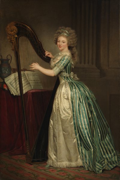 Selbstporträt mit einer Harfe, 1791 von Rose Adelaide Ducreux
