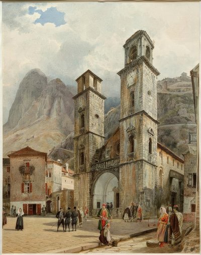 Der Domplatz in Cattaro von Rudolf von Alt
