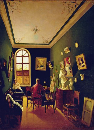 Das Atelier des Malers, 1843 von Russian School