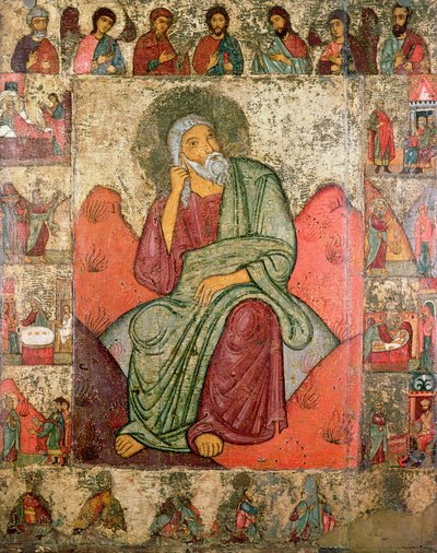Der Prophet Elija, Pskov-Schule (Tafel) von Russian School