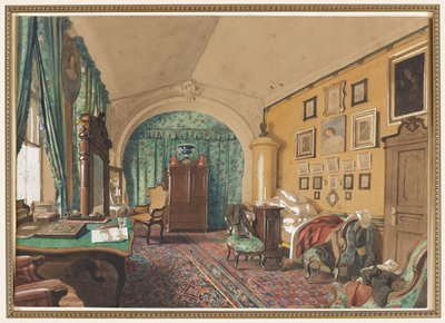 Innenansicht eines Männerwohnzimmers von S. Tolstoi