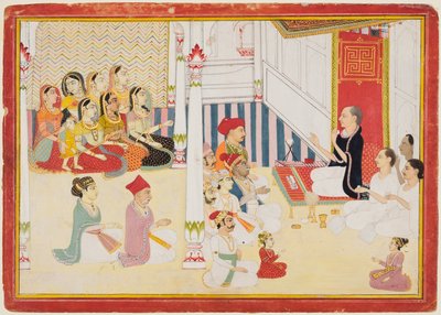 Svetambara Jain Lehrer gibt Unterricht, ca. 1750-60 von Sahib Ram