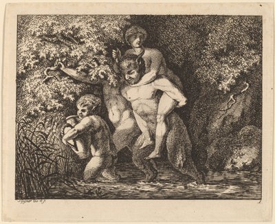 Satyr trägt eine Nymphe von Salomon Gessner