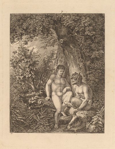 Zwei Satyrn im Wald von Salomon Gessner