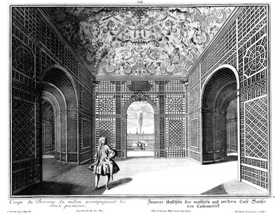 Inneres eines Pavillons im "Kleinen Garten" von Salomon Kleiner