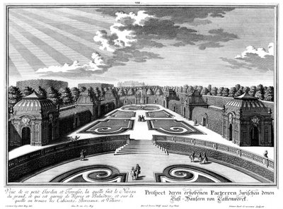 Prospekt des oberen Parterres des "Kleinen Gartens" von Salomon Kleiner