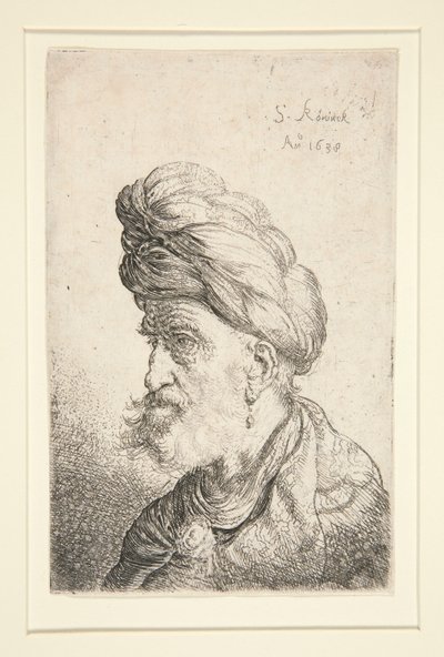 Büste eines Mannes mit Turban von Salomon Koninck