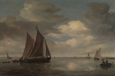 Fischerboote auf einem Fluss von Salomon Ruysdael