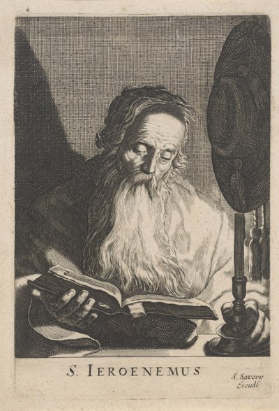 Hl. Hieronymus, bei Kerzenlicht lesend von Salomon Savery (attributed to)