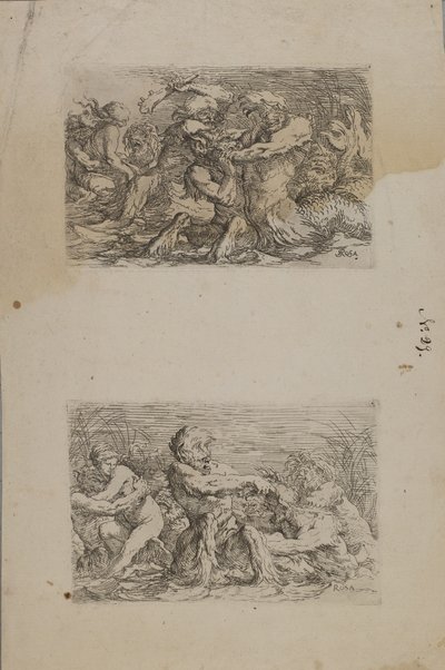 (Figurenserie) Flussgötter im Kampf von Salvator Rosa
