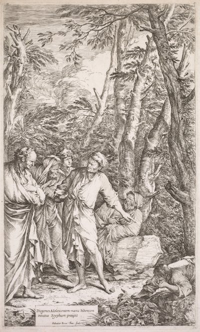 Diogenes und sein Becher, 1662 von Salvator Rosa