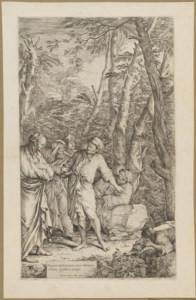 Diogenes wirft seine Schale weg von Salvator Rosa