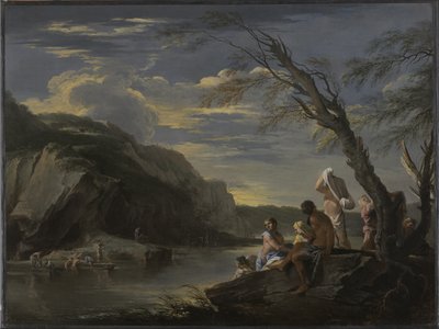 Landschaft mit Badenden, ca. 1660 von Salvator Rosa
