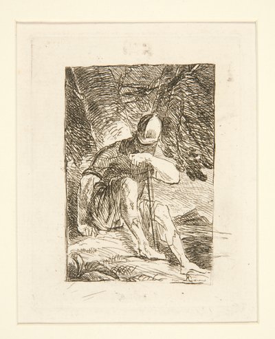 Sitzender Soldat von Salvator Rosa