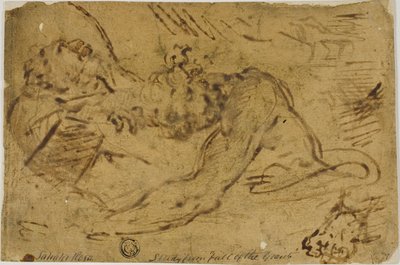 Zwei ringende Figuren von Salvator Rosa