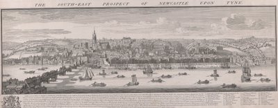 Südostansicht von Newcastle von Samuel Buck