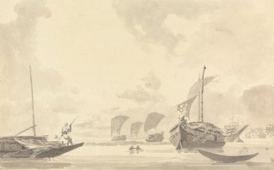 Boote auf dem Hoogley [Hooghly] Fluss von Samuel Davis