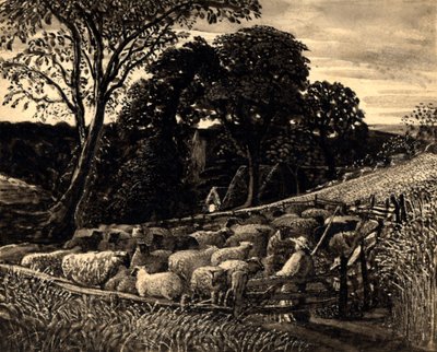 Der Schafstall, ca. 1831-32 von Samuel Palmer