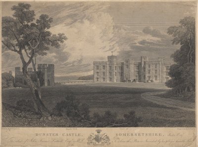 Südwestansicht von Dunster Castle, Somersetshire von Samuel Rawle