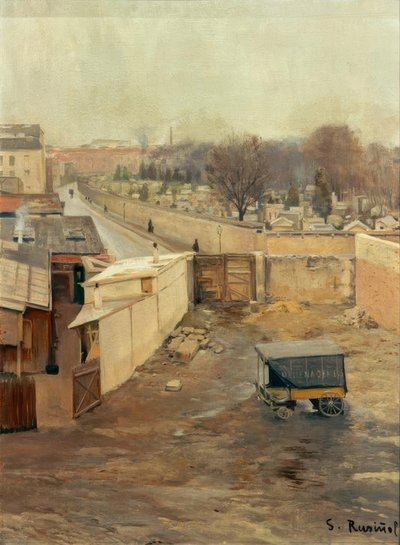 Ansicht des Friedhofs von Montmartre von Santiago Rusiñol