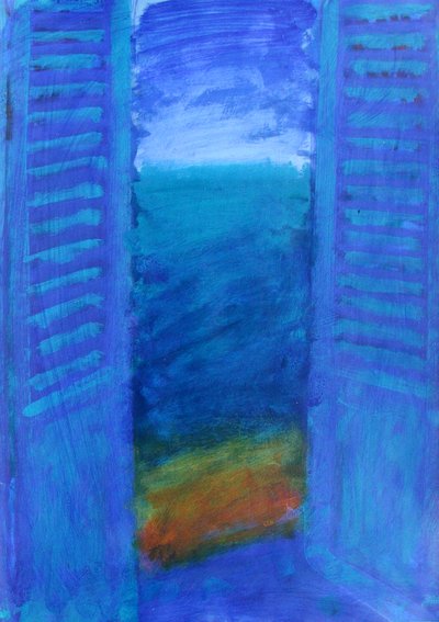Blaue Fensterläden von Sara Hayward
