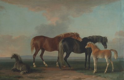 Stuten und Fohlen, nach rechts blickend von Sawrey Gilpin
