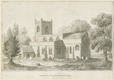 Hanbury Church: Radierung, nd [ca. 1800] (Druck) von School English