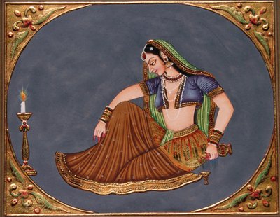 Dame genießt ein Getränk von School Indian