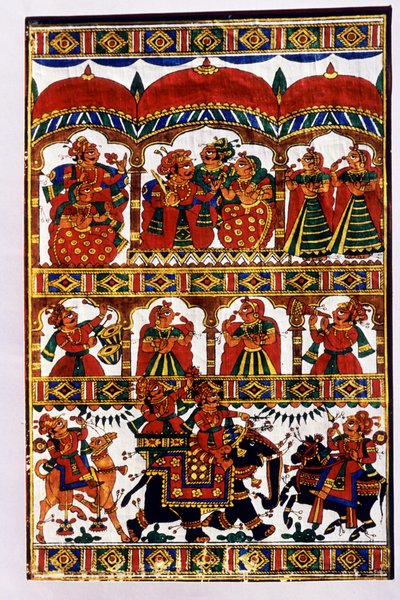 Miniaturstoffmalerei, Indien von School Indian