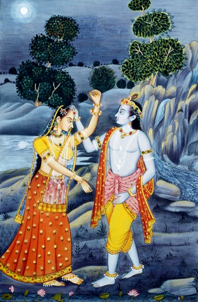 Miniaturmalereien von Radha Krishna von School Indian