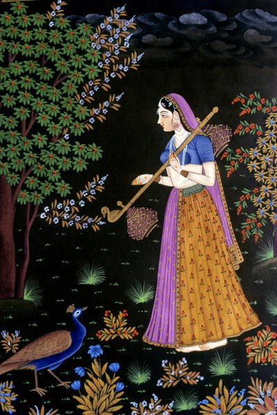 Dame genießt Musik, Indien von School Indian