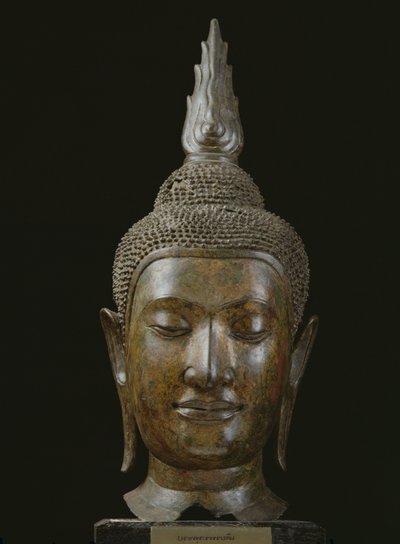 Kopf des Buddha in Meditation (Bronze) von School Thai