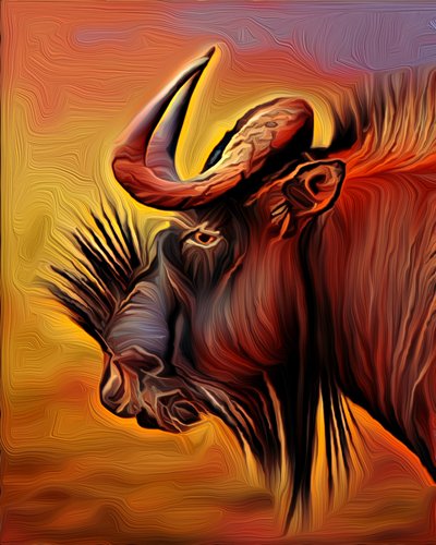 Schwarzes Gnu, 2021 von Scott J. Davis