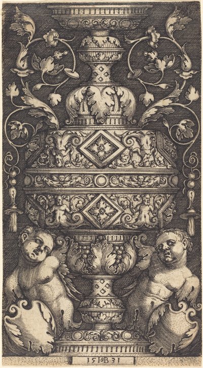 Doppelkelch, am Fuß zwei Genien von Sebald Beham