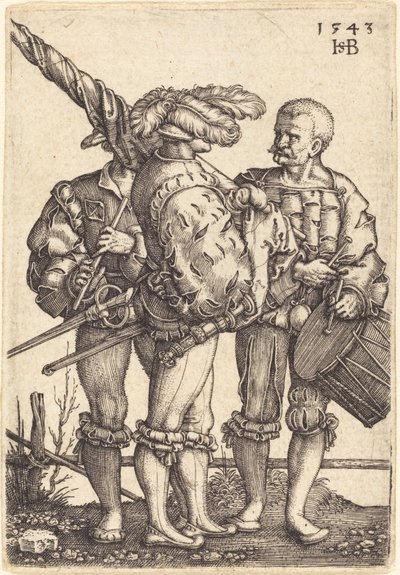 Fahnenträger, Trommler und Pfeifer von Sebald Beham