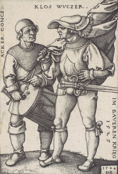 Fahnenträger und Trommler, 1544 von Sebald Beham