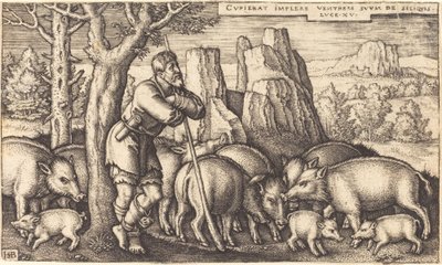 Der verlorene Sohn mit den Schweinen von Sebald Beham