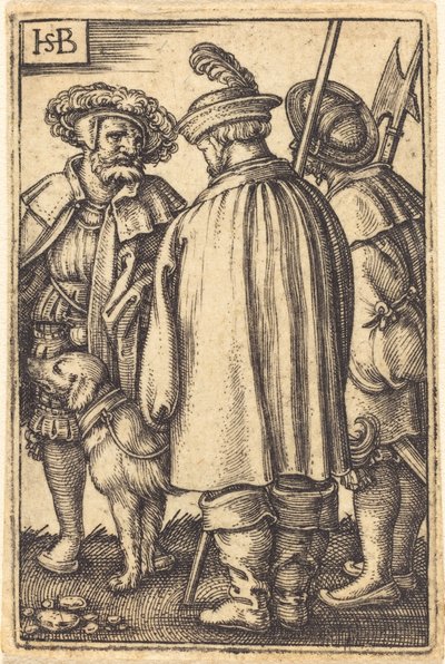Drei Soldaten und ein Hund von Sebald Beham