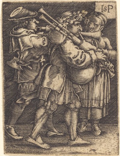 Zwei Straßenkünstler und ein Mädchen von Sebald Beham