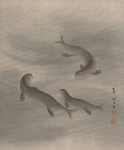 Otter schwimmen, ca. 1890-92 von Seki Shuko