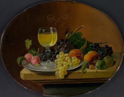 Stillleben mit Obst und Weinglas, 1865-70 von Severin Roesen