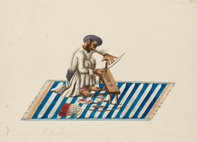 Edelsteinschleifer bei der Arbeit, ca. 1810 von Sewak Ram