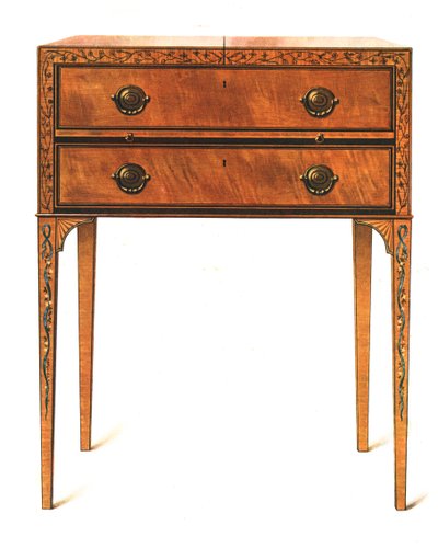 Bemalter Satinholztisch, 1908 von Shirley Charles Llewellyn Slocombe
