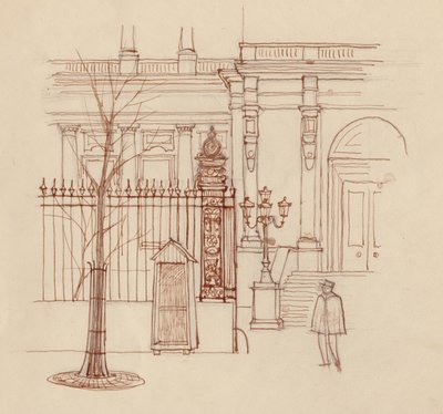 Gendarm vor klassischem Gebäude, Paris von Shirley Markham